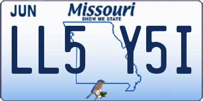 MO license plate LL5Y5I
