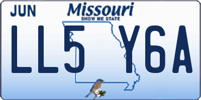 MO license plate LL5Y6A