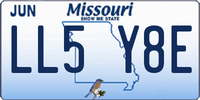 MO license plate LL5Y8E