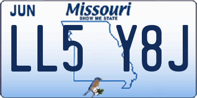 MO license plate LL5Y8J