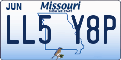 MO license plate LL5Y8P