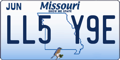 MO license plate LL5Y9E