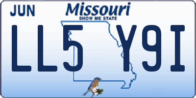 MO license plate LL5Y9I