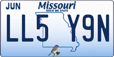 MO license plate LL5Y9N