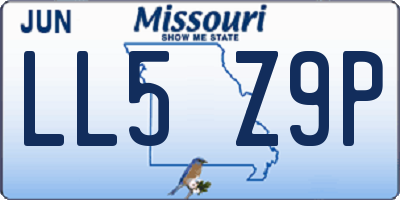 MO license plate LL5Z9P