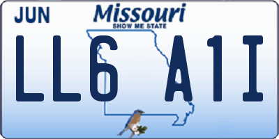 MO license plate LL6A1I