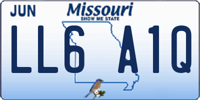 MO license plate LL6A1Q