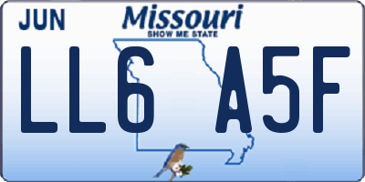 MO license plate LL6A5F