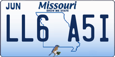 MO license plate LL6A5I