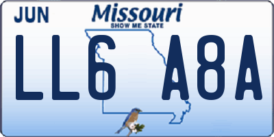 MO license plate LL6A8A