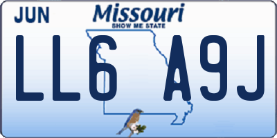 MO license plate LL6A9J