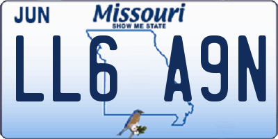 MO license plate LL6A9N