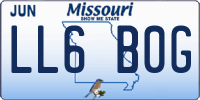 MO license plate LL6B0G