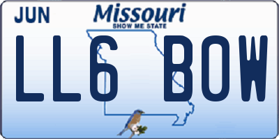 MO license plate LL6B0W