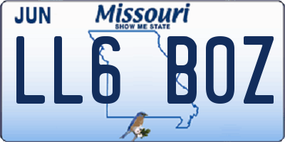 MO license plate LL6B0Z