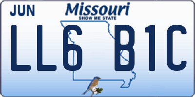 MO license plate LL6B1C