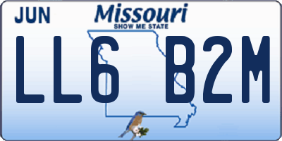 MO license plate LL6B2M