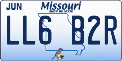 MO license plate LL6B2R