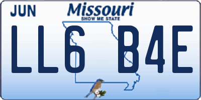 MO license plate LL6B4E