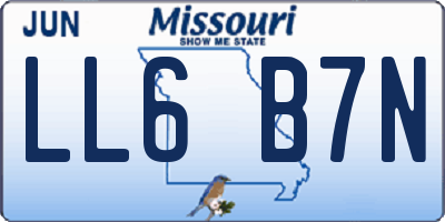 MO license plate LL6B7N