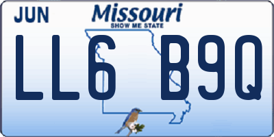MO license plate LL6B9Q