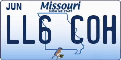 MO license plate LL6C0H