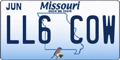 MO license plate LL6C0W