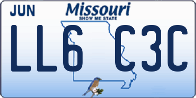 MO license plate LL6C3C