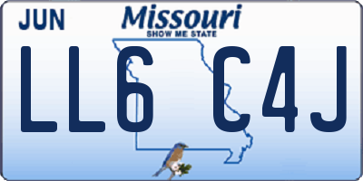 MO license plate LL6C4J