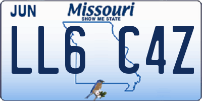 MO license plate LL6C4Z