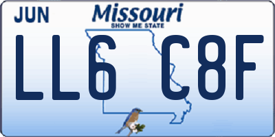 MO license plate LL6C8F