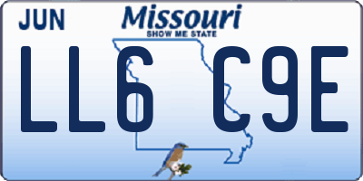 MO license plate LL6C9E