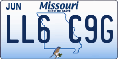 MO license plate LL6C9G