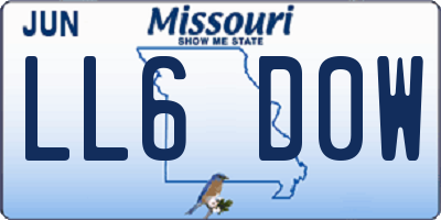 MO license plate LL6D0W