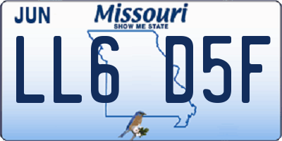 MO license plate LL6D5F
