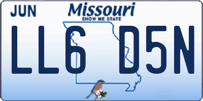MO license plate LL6D5N