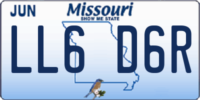 MO license plate LL6D6R
