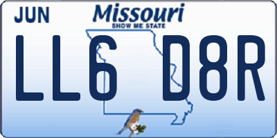 MO license plate LL6D8R