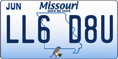MO license plate LL6D8U