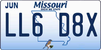 MO license plate LL6D8X