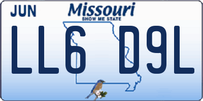 MO license plate LL6D9L