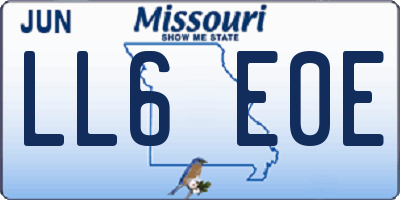 MO license plate LL6E0E