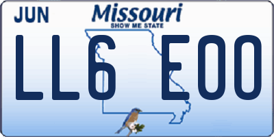MO license plate LL6E0O