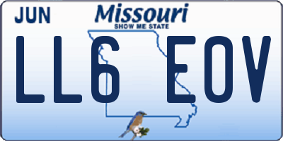 MO license plate LL6E0V