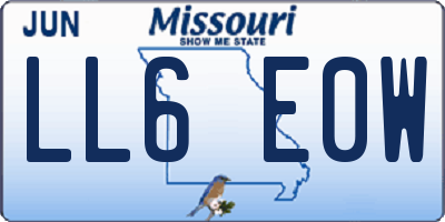 MO license plate LL6E0W