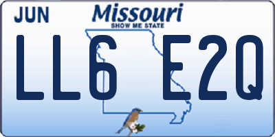 MO license plate LL6E2Q