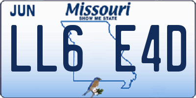 MO license plate LL6E4D
