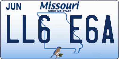 MO license plate LL6E6A