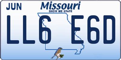MO license plate LL6E6D
