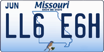 MO license plate LL6E6H